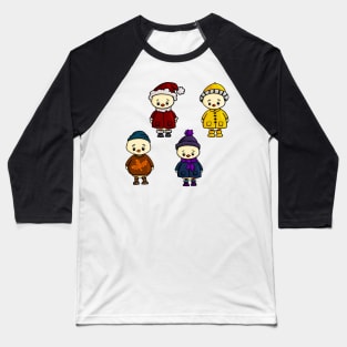 Group of Seasonal Cute Ducks Baseball T-Shirt